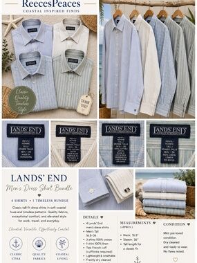 lands end dress shirt size chart Lands' End Button Up Navy Xxl:- Navy, XXL